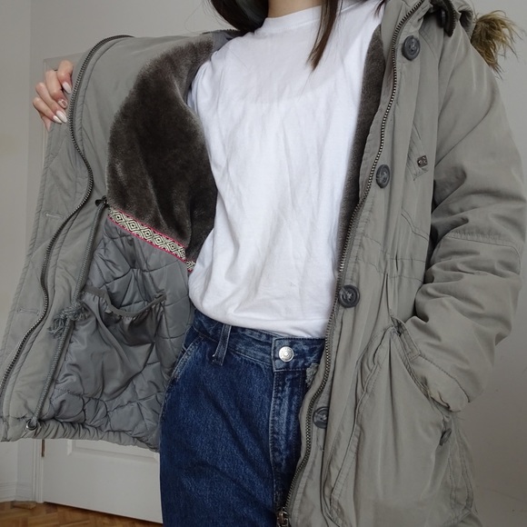 GARAGE GREY PARKA WINTER COAT - Picture 2 of 10